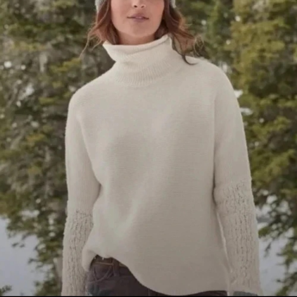 Sundance Merino Wool Blend Turtleneck Neutral Minimalist